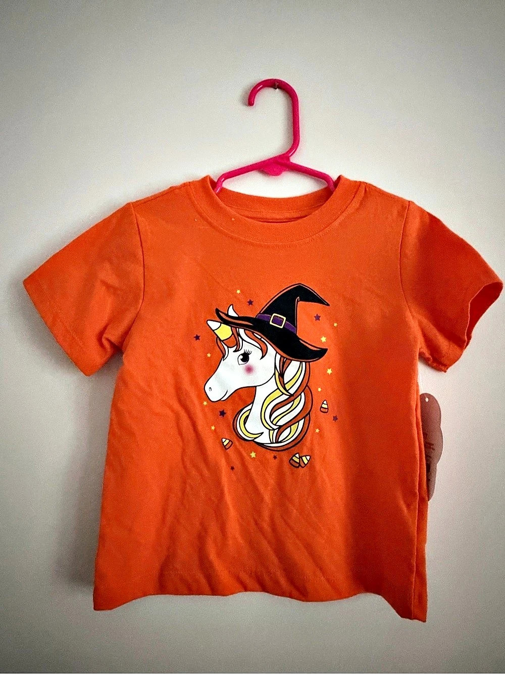 Wonder Nation Halloween Unicorn Witch Graphic Tee Short Sleeve size 2T